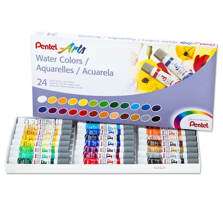 Pentel Water Colors, Assorted Colors, PK24 WFRS24